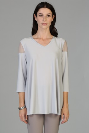 Stretch Jersey ITY Shoulder Mesh Tunic (IT-106)